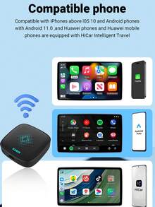 XUDA 新款五合一 Carplay Ai Box 支持 Hdni 高清输出、Android 14/Carplay/Android Auto/HiCar，并支持在四种操作系统之间切换 4+32GB/4+64GB 提供高性能、多功能、稳定流畅运行不间断，以及内置应用程序 - 黑色 - 查看 9