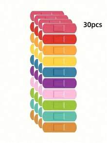 10/20/30/40pcs Colorful PE Waterproof Plasters, 10 Colors - Multicolor - View 12