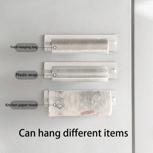 حامل ملصق مغناطيسي 1 قطعة/2 قطعة، رف مناشف ورقية مثبت على جانب الثلاجة، منظم تخزين المطبخ