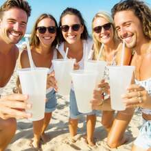 10/20/30 Pack Reusable 24oz Cups With Lids And Straws - Iced Coffee Cups, Plastic Travel Cups, Suitable Smoothies And Juices - Birthday Parties, Father's Day, Mother's Day Valentine's Day Halloween Christams Presents - 透明 - 查看 1