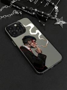 1 pezzo Custodia protettiva opaca anti-caduta per telefono con motivo illustrato di abito da gentiluomo, compatibile con 11, 12, 13, 14, 15, 16 Pro Max, X, XS, XR, 16e, 15 Plus, Galaxy, OPPO, Realme, Vivo, Redmi, Infinix, Honor X50i