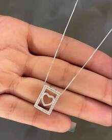 Classic Women's Necklace With Hollow Heart, Plated In 925 Silver Or 18K Gold - 銀色 - 查看 1