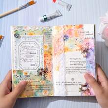 have a good day 30pcs/Pack Watercolor Flower Theme Scrapbooking Paper, DIY Decoration Non-Adhesive Material Paper, Holiday Gift, Handmade Collage Material, Personalized Scrapbook Planning Creative School Stationery