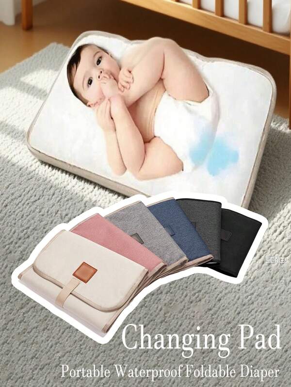 1pc Portable Waterproof Foldable Diaper Changing Pad,New Waterproof Portable Diaper Changing Mat With Storage Bag, Baby Changing Pad Station For Outdoor Usebaby Shower Family Decorations Gifts , Large Size Suitable For 0-12 Months Babies, Multi-Color For Travel & Outdoor Use Baby Shower Family Decorations Gifts