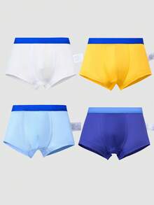 4pcs/Pack Boys Cartoon Astronaut Print Comfortable Boxer Briefs - Multicolor - View 2