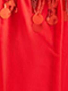 SOFUSEN 2 Sets Hollow Out Sequin Long Lingerie, Elegant Soft Comfortable, Romantic Party Style, Suitable For All Seasons, Couple Gift - Red - View 8