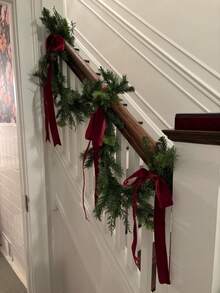 1件 4.57米單面無彈性彩色植絨緞帶，植絨緞面絲帶，適用於蝴蝶結、DIY衣飾、聖誕裝飾（長度為手工測量，可能存在偏差） - 25碼酒紅 - 查看 5