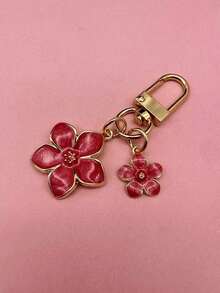 HAILIAN 1pc Metallic Cherry Blossom Shaped Keychain Lightweight & Flowy Cherry Flower With Flat Tag Suitable For Bag Car Keys Couples Birthday Holiday Gifts Valentines - Đỏ - Xem 7