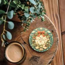 6 buc/set sau 420 buc/70 seturi suporturi pentru băuturi cu imprimeu de reni și clopoței de Crăciun, suporturi rotunde absorbante din cauciuc, cu fund moale din cauciuc gros de 10 cm/2 mm, suport din cauciuc moale, suporturi decorative, potrivite pentru căni, decor pentru masă de bucătărie, decor pentru bucătărie, decor pentru masă