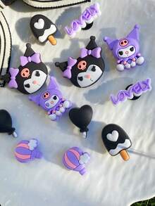 12 Peças Decorações de Sapato Fofas em Roxo e Preto em PVC, Balão de Coração, Sorvete, Balão de Ar Quente, Removíveis, Encantos de Sapato DIY Adequados para Chinelos, Sandálias, Sapatos de Praia, Bolsas de Praia, Decoração Personalizada da Moda, Presentes para o Dia das Crianças e Outras Ocasiões Especiais