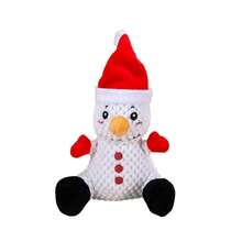 6 件狗狗圣诞玩具圣诞老人和雪人宠物绳玩具互动咀嚼可爱吱吱叫毛绒狗玩具适合圣诞节礼物训练小狗 - 彩色 - 查看 11