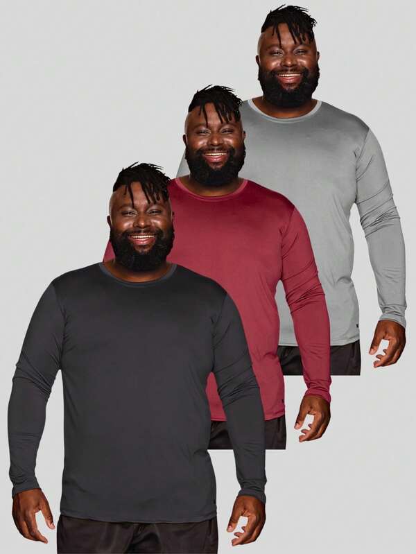 Kit 3 Blusas UV Plus Size Masculinas Manga Longa – Proteção Solar 50+ Segunda Pele Premium