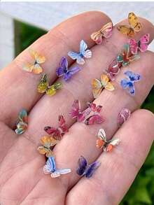 50 piezas Mariposas pequeñas y variadas - Adorno para jardín de hadas, manualidades de paisaje micro DIY, decoración y regalos