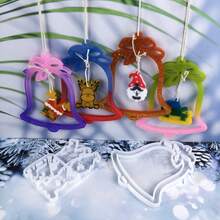 Juego de moldes de silicona para decoración navideña, moldes de resina epoxi para hacer anillos de árbol de Navidad y decoraciones de ambiente festivo, fáciles de limpiar y reutilizables
