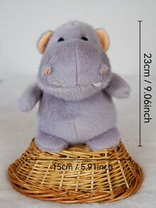 1pc 25cm/9.84in Creative Hippopotamus Plush Doll, Cute Hippo Doll, Animal Plush, Gift For Girls, Birthday, Christmas, Halloween, New Year, Holiday - Grey - View 12
