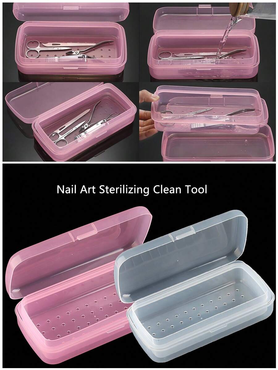 Manicure Eyelash Disinfection Box Storage Plastic Sterilization Cleaning Box Double-Layer Partition Alcohol Soaking Tool Pedicure Organizing - Multicolor - View 1