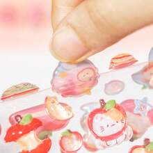 1 Sheet Sticker, Sweet Sugar Party Series, Delicate And Cute 3D Stickers, Used To Decorate Photo Frames, Computer And Phone Cases, Headphones, Water Cups, Junk Magazines, Pencil Cases, Desktop Decorative Stickers, Back-To-School Season Stickers, School Supplies