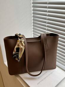 新款奢华高端图案多功能女士单肩包/手提包 - 咖啡 - 查看 6