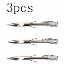 3pcs Stainless Steel Fishing Tools For Outdoor Fishing, Hunting Slingshot Equipment, Detachable Fishing Spear, Suitable For Outdoor Shooting Entertainment And Hunting Games, Ideal Gift For Outdoor Slingshot Enthusiasts - Silver - View 4