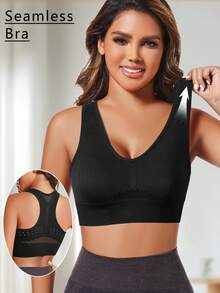 Reggiseni sportivi da donna, traspiranti, con schiena a racer, top senza fili per yoga e palestra, biancheria intima da allenamento