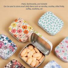 1pc Empty Metal Storage Box, Vintage Hinge Mini Box, Small Candy Tin, Portable Packaging Tin Box, Outdoor Travel Supplies, Home Organization And Storage