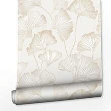 1 Roll Of Ginkgo Leaf Self-Adhesive Wallpaper - Peel-And-Stick Wallpaper, Removable Stickers. Suitable For Living Rooms, Bedrooms, Dining Areas, Hallways, And Home Decor. Ideal For Alcoves, Bookshelves, Cabinets, Tabletops, Furniture Refurbishment, Wall Decoration, Wall Aesthetics, And Dormitory Seasonal Back-To-School Festive Decorations. Gift Stickers. - Apricot - View 13