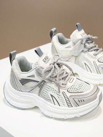 1 双女童休闲双色运动鞋，系带防滑运动鞋，新款春秋户外公主鞋，适合小女孩