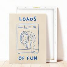 1 pièce, canevas suspendue, Peintures décoratives encadrées, Beaucoup de toiles d'affiches de blanchisserie amusantes - Impression d'art à l'encre sur le thème de la bande dessinée, Style de décoration d'art moderne vintage, Orientation portrait, Décoration murale, Convient pour la maison, le bureau, la chambre, la cuisine - Œuvre d'art d'intérieur, Cadeaux d'art mural pour anniversaire, remise de diplôme