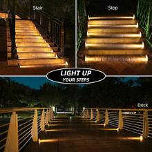 6pcs Solar Powered Stair Lights, Solar Stair Lights - Auto On/Off, Warm White, LED Outdoor Stair Lights, Solar Powered Decorative Lights, Suitable For Garden Stairs, Yard, Deck, Front Steps, Pathway, Driveway, Porch And Patio Outdoor Lighting Decor - Multicolor - View 7