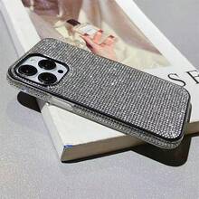 1个奢华全镶钻闪亮手机壳，兼容 17、16 Pro Max、15、14、13、12，带大摄像头开孔 - 銀色 - 查看 2