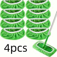 2/4/6/8pcs Reusable Green Refill Mop Pads, Compatible With - Washable Microfiber Dry & Wet Mop Pads, Suitable For Surfaces And Hardwood Floors Cleaning (Mop Not Included) - Grass Green - View 10