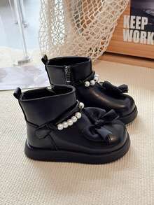 Botas cortas de princesa con decoración de lazo para niñas en otoño/invierno