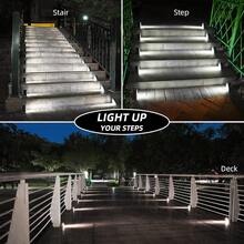 6pcs Solar Powered Stair Lights, Solar Stair Lights - Auto On/Off, Warm White, LED Outdoor Stair Lights, Solar Powered Decorative Lights, Suitable For Garden Stairs, Yard, Deck, Front Steps, Pathway, Driveway, Porch And Patio Outdoor Lighting Decor - Multicolor - View 3