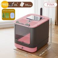 MOFOROCO MOFOROCO Lovely Large Capacity Automatic Cat Litter Box, Odor Control Enclosed Front Entry Top Exit Kitty Foldable Litter Box, With Litter Scoop & Activated Carbon Bag, Litter Mat For Option, White, Pink, Yellow