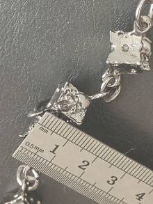 Retro Dice Skull Pants Chain Man Ma'am One's Waist Black Gun Plated Metal Luxurious Ghost Head Three Pieces Accessories Y2k Key Chain