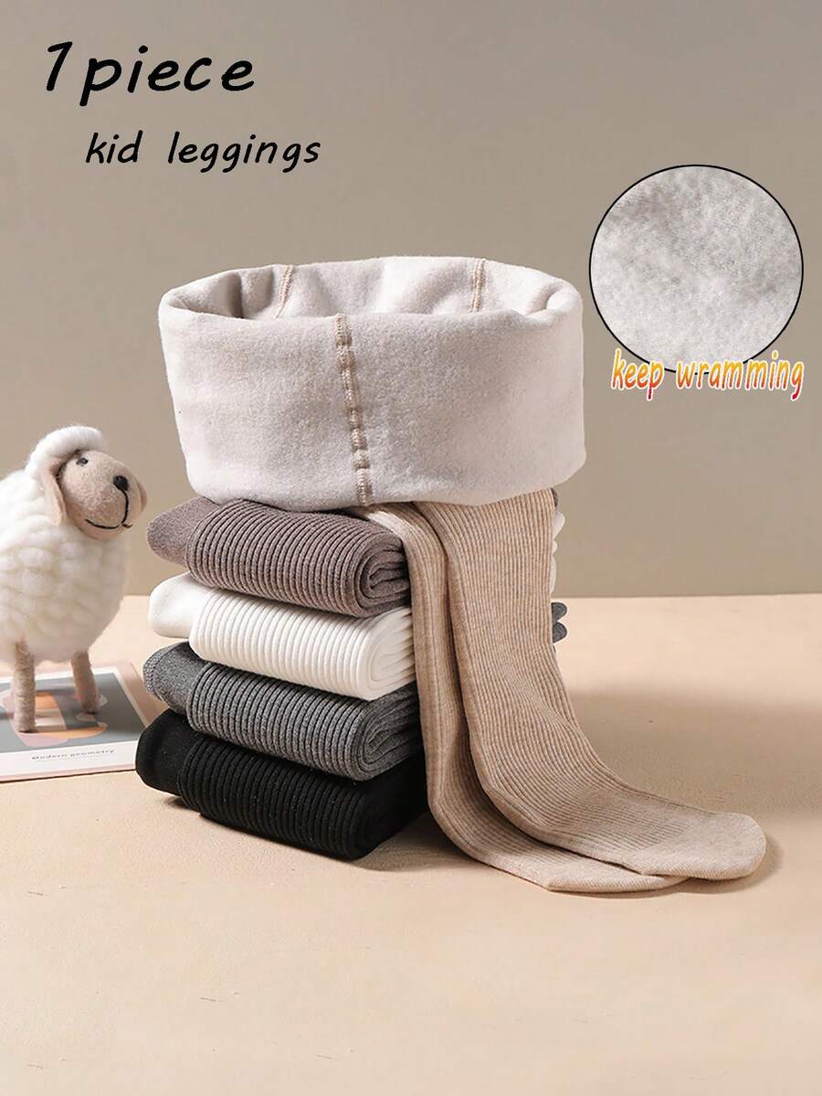 1pc Children's Brushed Thick Tights, Warm & Cozy Leggings For Girls, Suitable For Daily Wear And School Uniform, Autumn/Winter