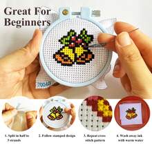 Christmas Series DIY Cross Stitch Kit | Keychain Pendant Craft Set (5pcs/3pcs Options) Includes Embroidery Hoop, Needles & Threads, 11CT Printed Fabric | Christmas Gift Decoration Pack 5pcs Printed Card Set Includes 11CT Embroidery Fabric, Needles & Threads, Christmas Decor Pendant, Handmade Gift
