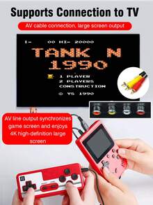 1pc Retro Game Console With 400 Nostalgic Classic Games Built In 3.0-Inch Large Screen Can Be Connected To TV Supports Two-Player Battle Old-Fashioned Red And White Machine Mini Portable Handheld Rechargeable Holiday Birthday Gift For Men And Women