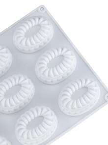 1pc Oval Cake Silicone Mold, Baking Chocolate Mold, Mousse Dessert Cake Mold - White - View 6