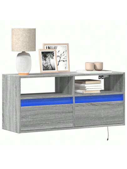 VidaXL TV Wand Unit LED Lighting 100x31x45 Cm Grijs Sonoma