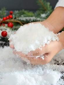 300g Christmas Decoration Snowflakes, Fake Snow Powder And Artificial Snow - Ideal For Holiday Scene Decoration, Theme Party Decor And Christmas Decoration. Can Be Used As Christmas Gift, Christmas Ornament, Home Decor, Party Decoration, Room Decor, Winter Christmas Decoration, Home Christmas Gift, Christmas Decoration - White - View 4