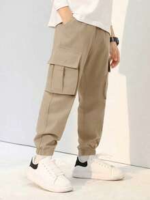 1pc Boys' Fashionable Casual Multi-Pocket Cargo Pants, Versatile For Commuting And Daily Wear