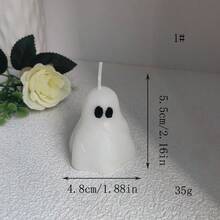 1 nến thơm hình ma Halloween, 7 kiểu không có chân nến, trang trí phòng, quà tặng - Trắng - Xem 14