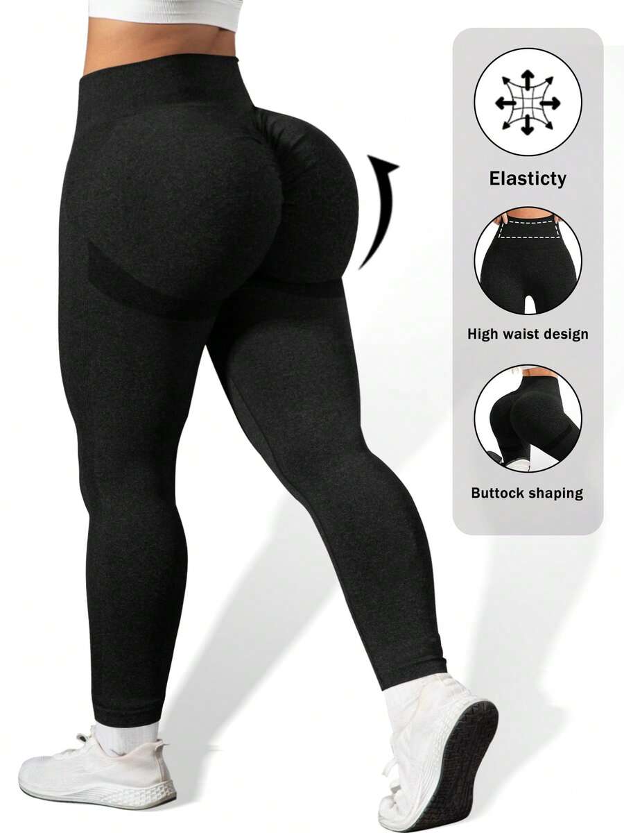Plus Size Women Seamless High-Waisted Yoga Pants, Oversized Yoga Pants Are Very Fat, Can Be Worn With A High Waist And Nude. They Are 9/10 Plus Size Leggings, Yoga Pants And Leggings Yoga Pants Plus Size Plus Size Gym Clothes Tie-Dye - 黑色 - 查看 1