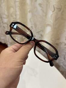 1pc Women's Casual Retro Square Black Flat Glasses, Suitable For Daily Wear And Street Photography - Multicolor - View 11