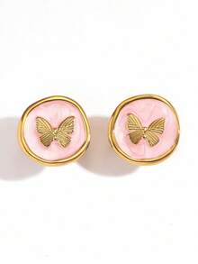 Pendientes de aro de acero inoxidable 316L MYYA para mujeres, de lujo, con baño de oro amarillo de 18K, sin níquel, plomo ni cadmio, resistentes al agua