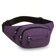 Men's Nylon Waist Bag - Adjustable Strap, Multi-Pocket Design, Outdoor Sports And Everyday Commuting Waist Bag, Black, Multifunctional Travel Bag | Korean Style Waist Bag | Adjustable Shoulder Strap Bag