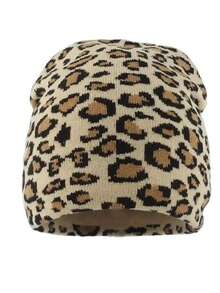 男女通用时尚豹纹帽子秋季装饰
