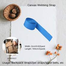 1pc 2yards Webbing Strap Canvas Polyester Ribbon For Knapsack Strapping Bags Crafts DIY For Christmas Decoration