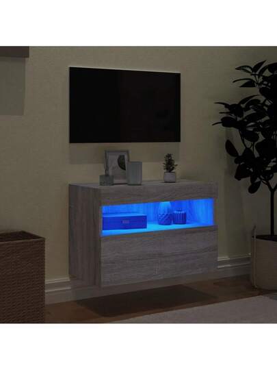 VidaXL TV Wand Unit LED Lighting 60x30x40 Cm Grijs Sonoma view 4